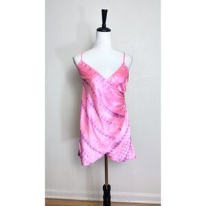 ASOS Pink & Purple Tie Dye Asymmetrical Sleeveless Wrap Top Size 2 Festival Y2K